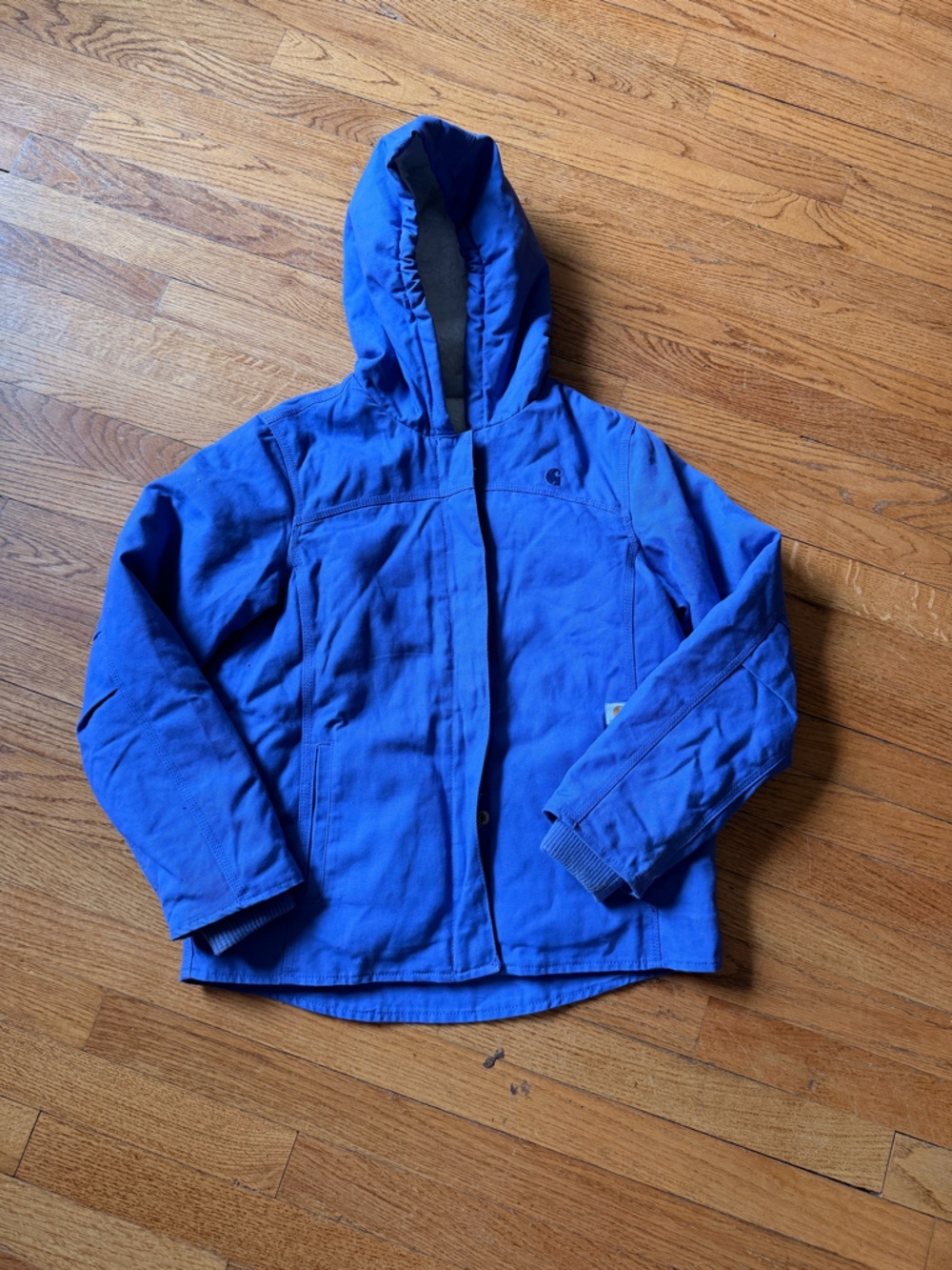 Carhartt Girls Sherpa-Lined Hooded Jacket Purple Size Large (14)